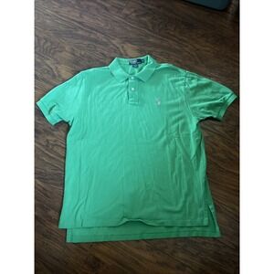 Polo Ralph Lauren Mint Green Purple Pony Logo S/S Casual Polo Shirt - Men's XL
